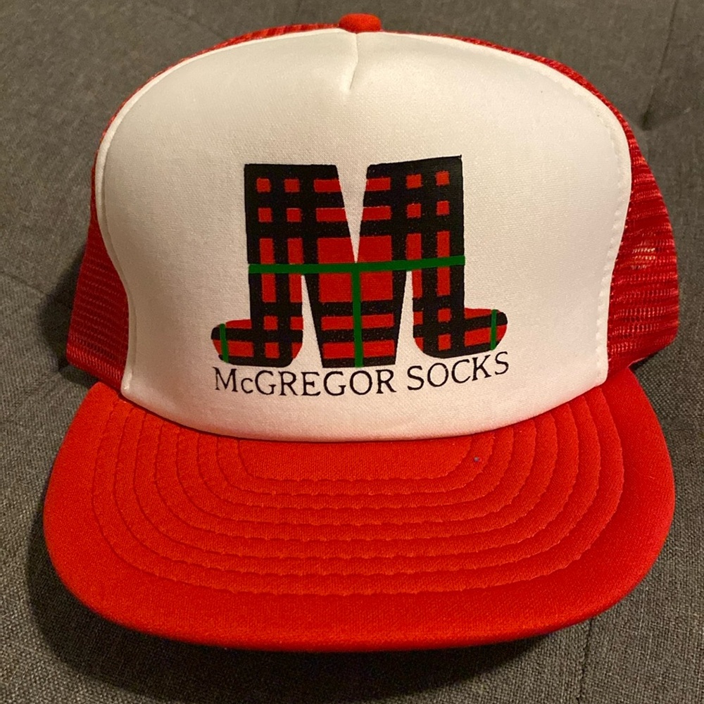 Vintage SnapBack McGregor Socks Plaid Mesh Trucker Hat Adult Adjustable Cap